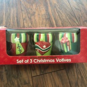 Set of 3 Christmas/holiday candle holder/votive